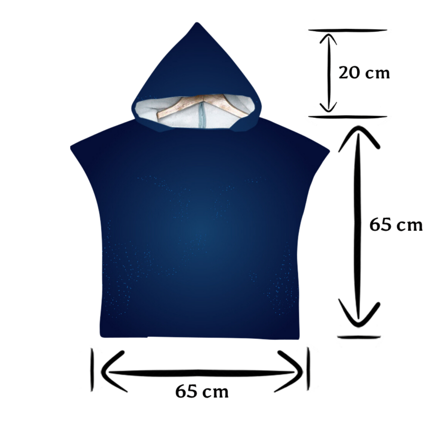 Kinder Poncho Handtuch - Personalisierbar - Marineblau