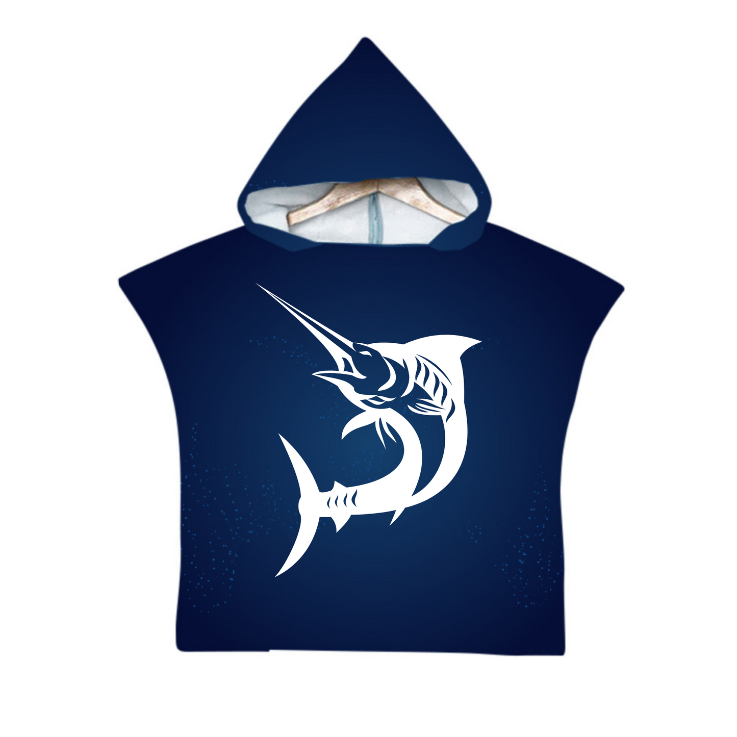 Kinder Poncho Handtuch - Personalisierbar - Marineblau