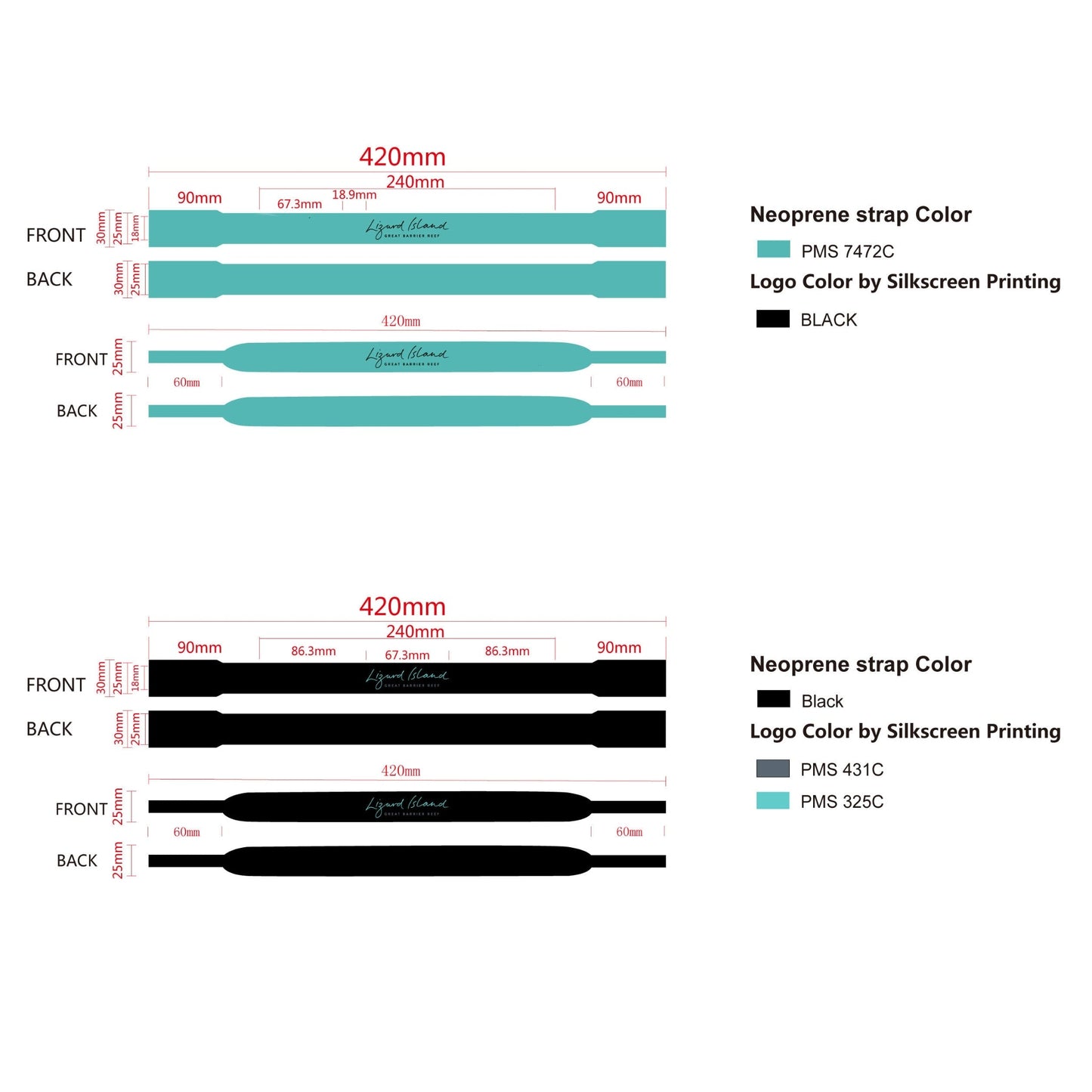 Personalisierbare Neopren-Brillenbänder – Dein Logo, Dein Slogan