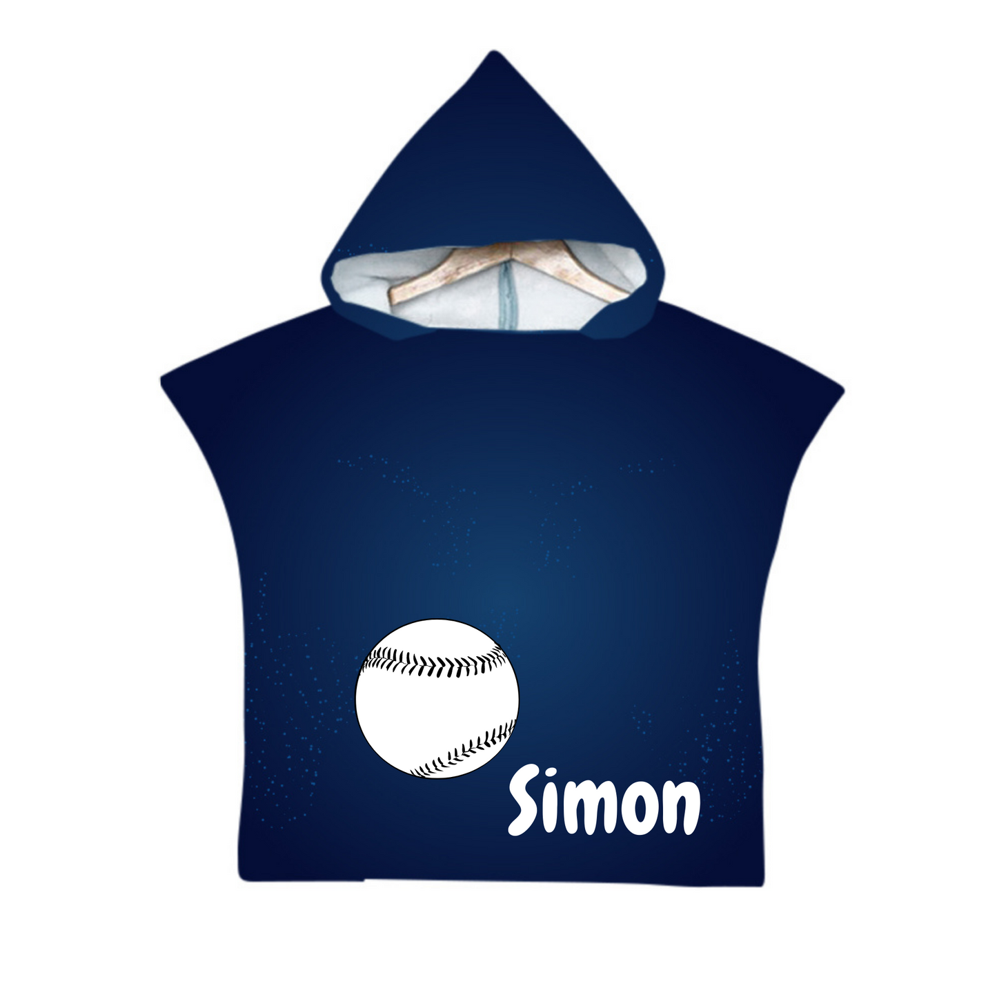 Kinder Poncho Handtuch - Personalisierbar - Marineblau