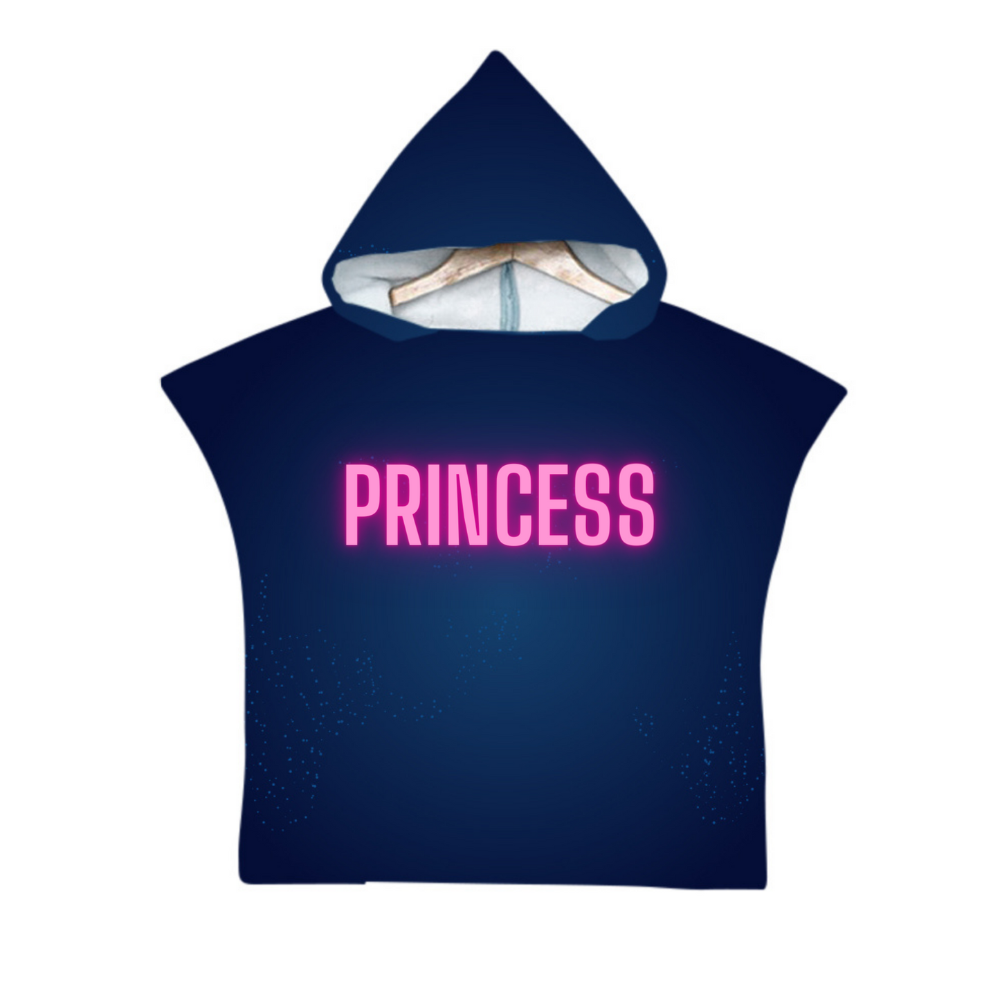 Kinder Poncho Handtuch - Personalisierbar - Marineblau