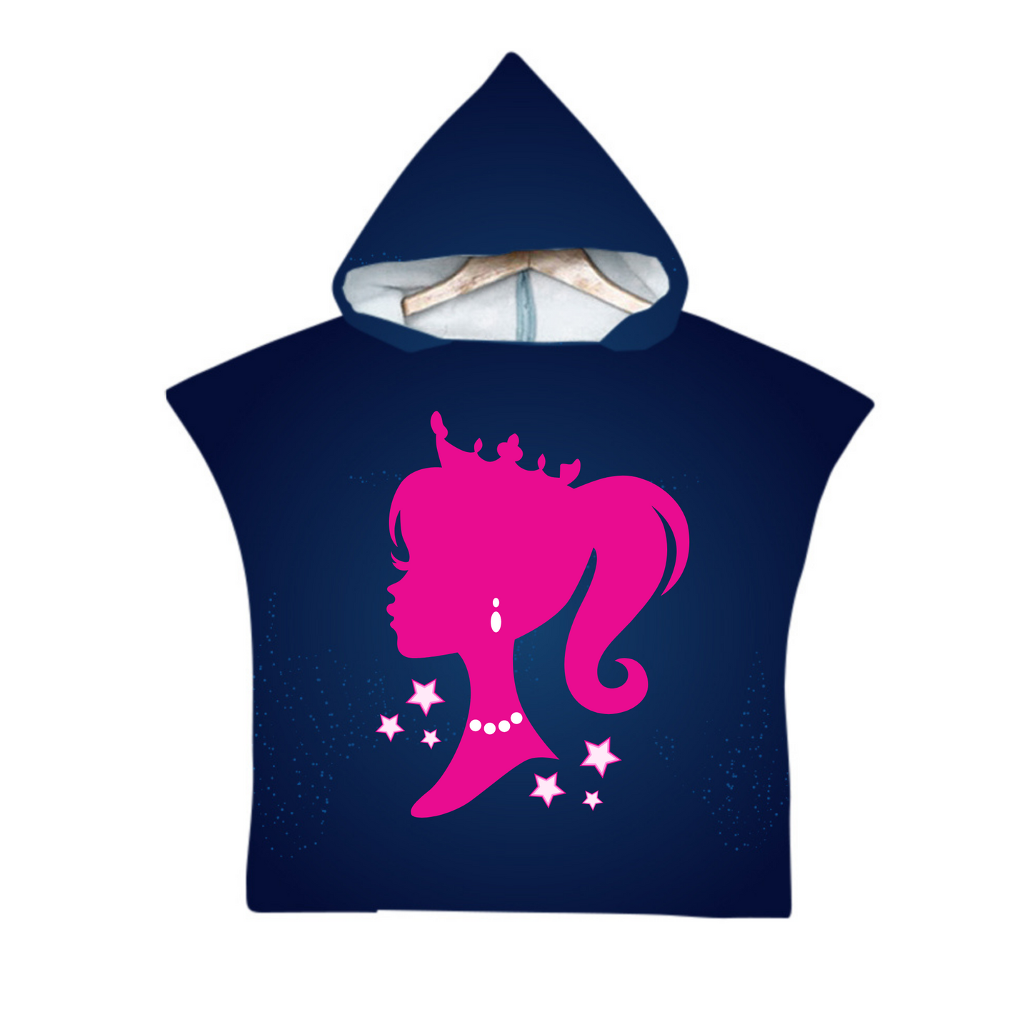 Kinder Poncho Handtuch - Personalisierbar - Marineblau