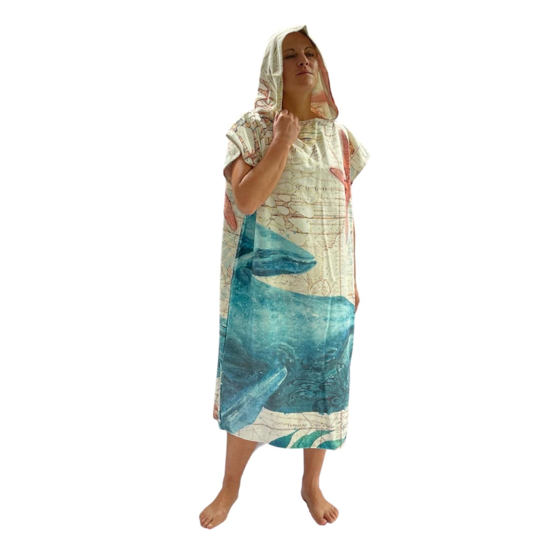 Adult Poncho Towel - Whale - Dropbear Outdoors