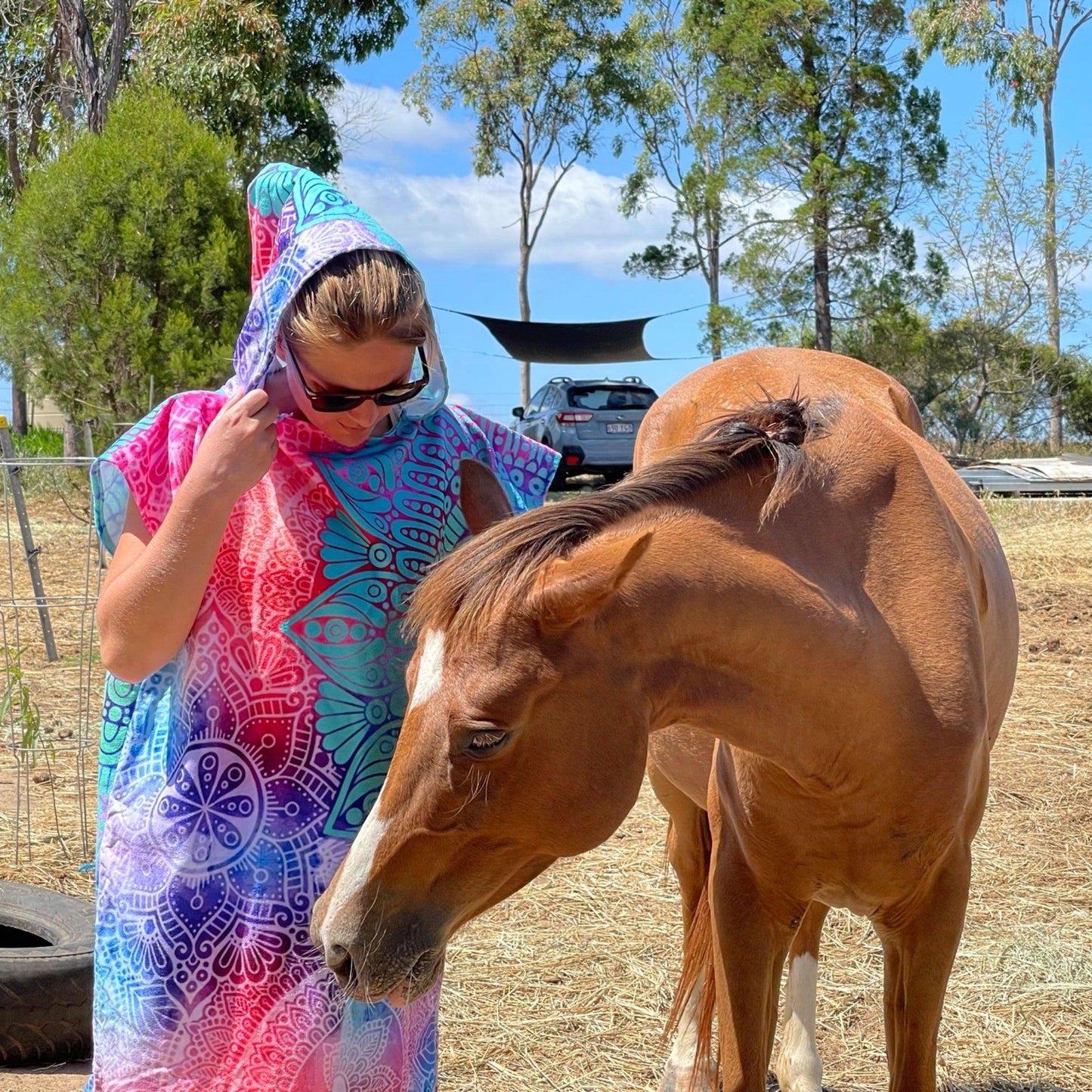 Adult Poncho Towel - Oriental Mandala - Dropbear Outdoors