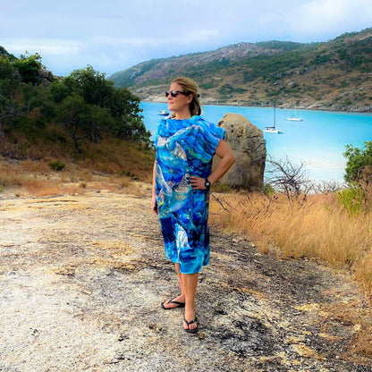 Adult Poncho Towel - Turtle Aquarell - Dropbear Outdoors