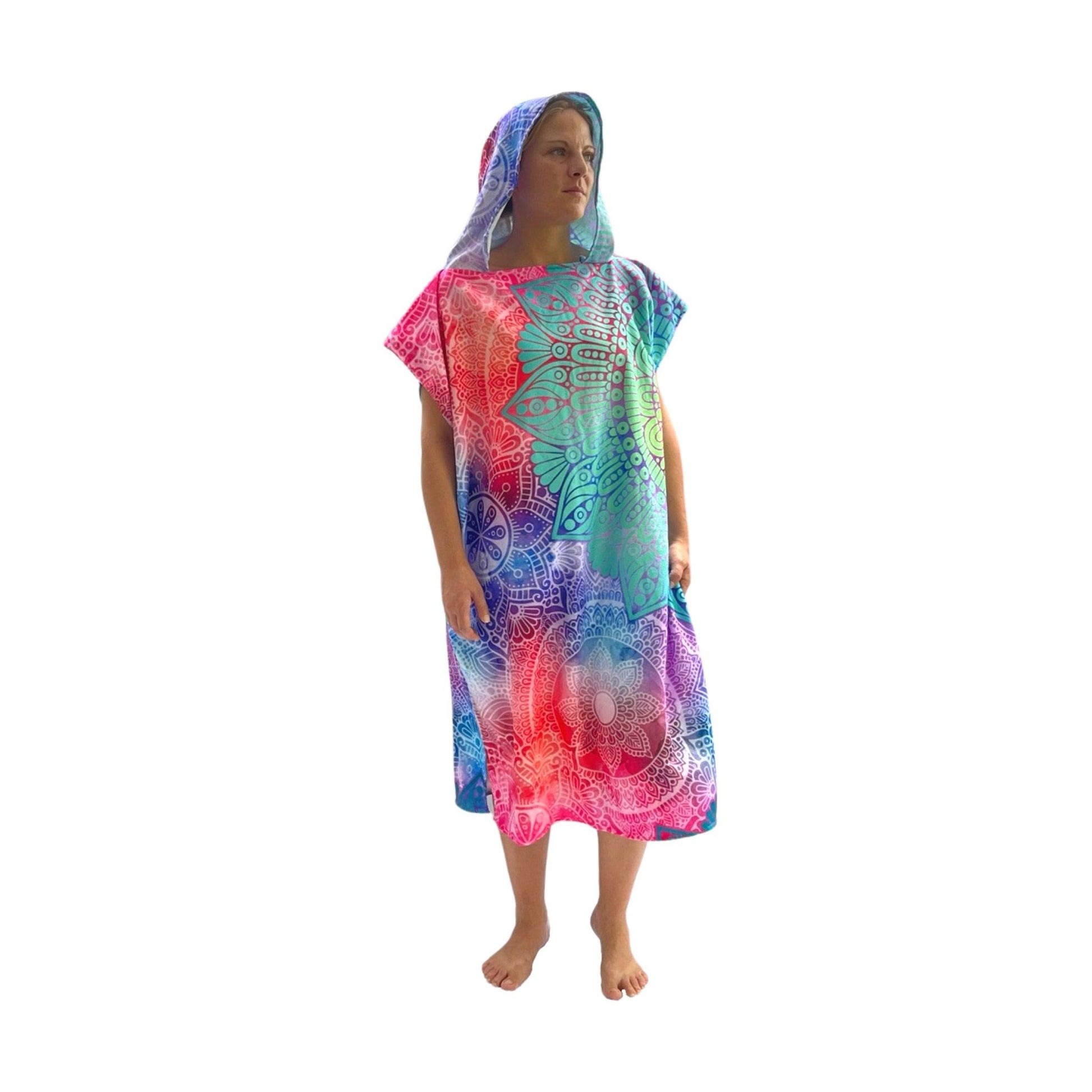 Adult Poncho Towel - Oriental Mandala - Dropbear Outdoors