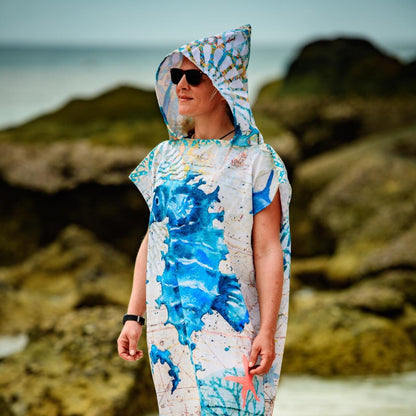 Adult Poncho Towel - Seahorse - Dropbear Outdoors