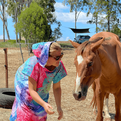 Adult Poncho Towel - Oriental Mandala - Dropbear Outdoors