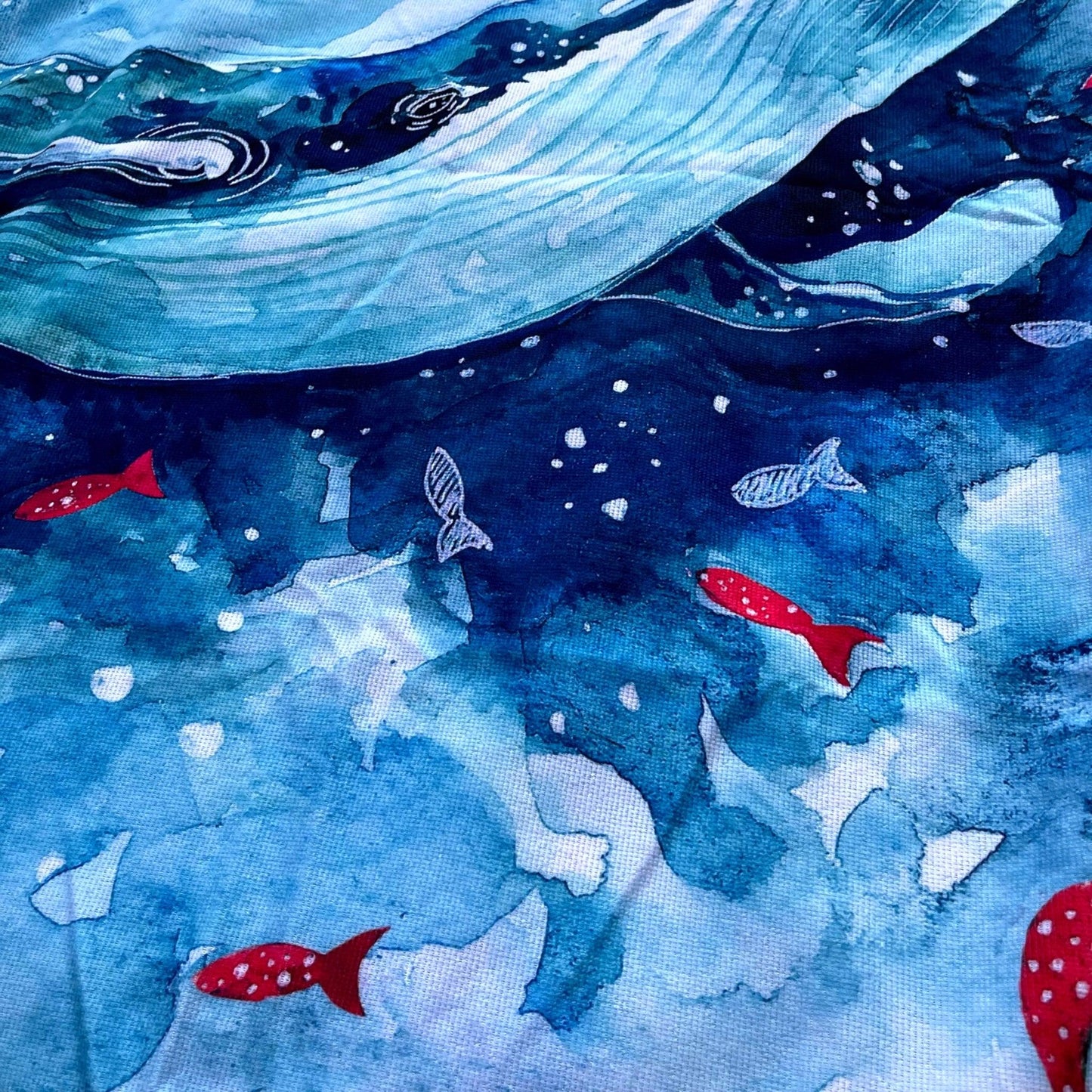 Adult Poncho Towel - Whale Aquarell - Dropbear Outdoors