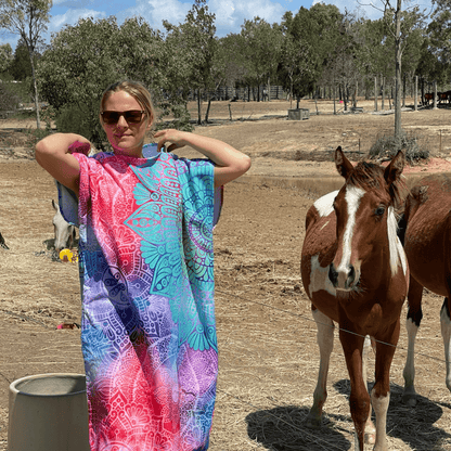 Adult Poncho Towel - Oriental Mandala - Dropbear Outdoors