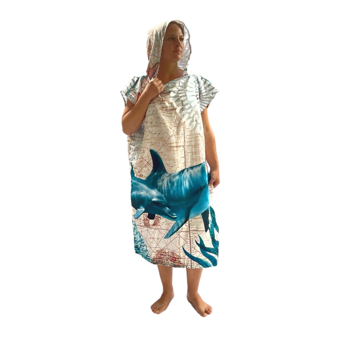 Adult Poncho Towel - Dolphin - Dropbear Outdoors