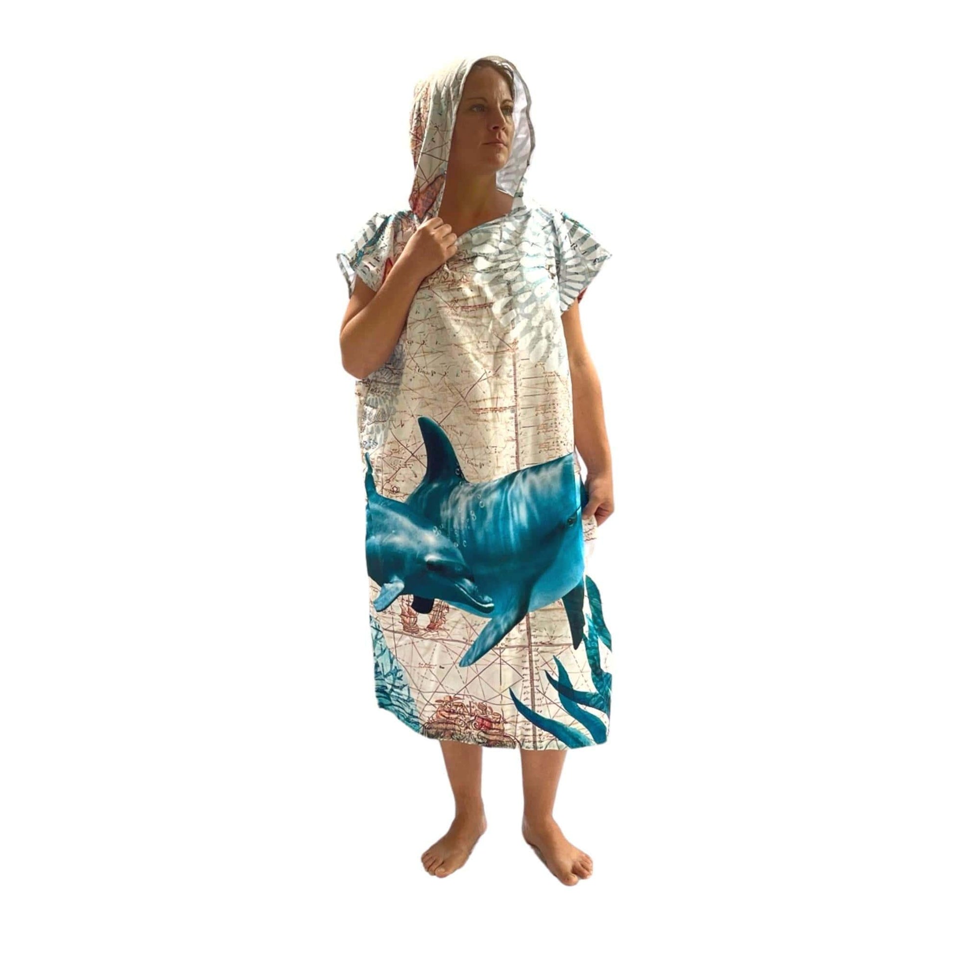Adult Poncho Towel - Dolphin - Dropbear Outdoors