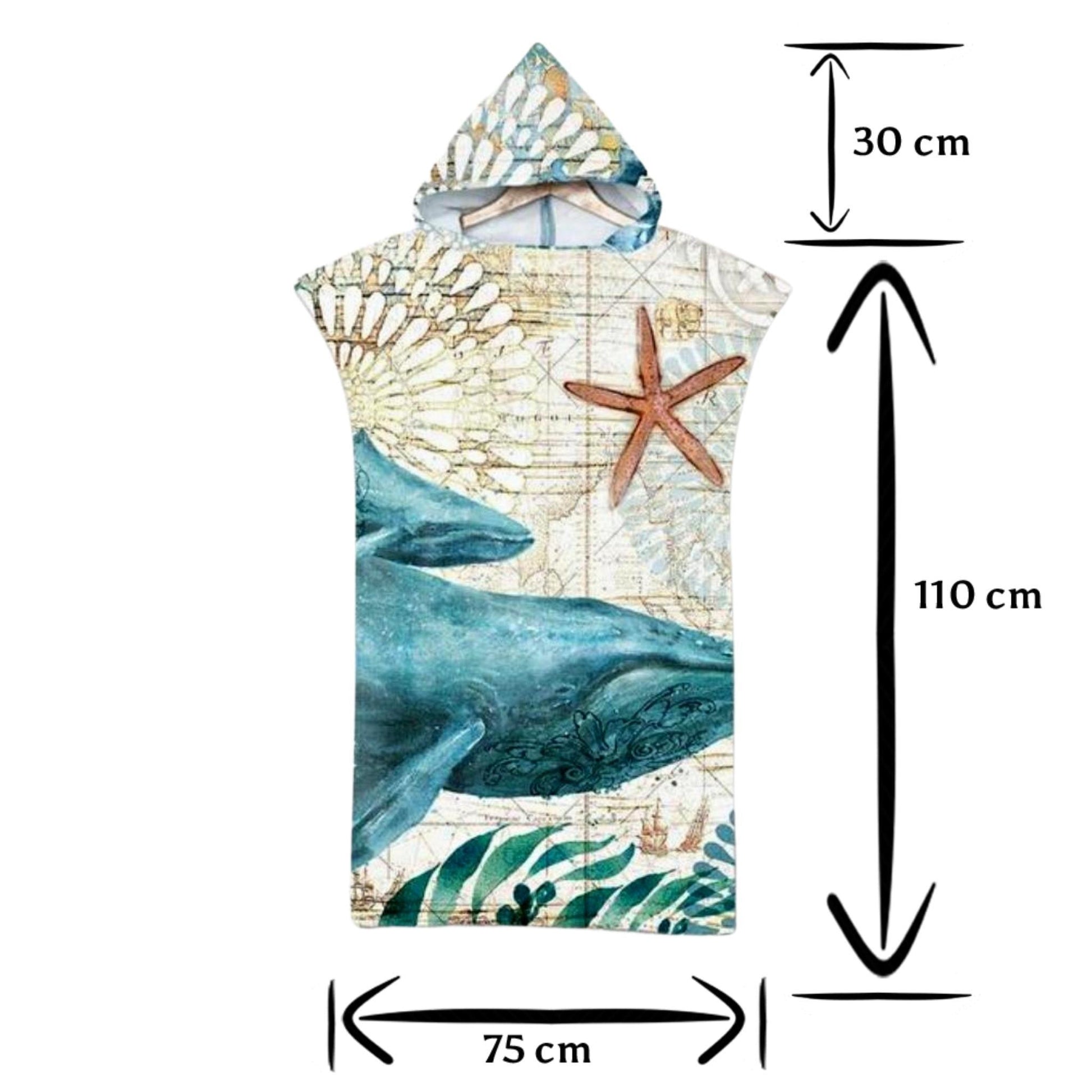 Adult Poncho Towel - Whale - Dropbear Outdoors