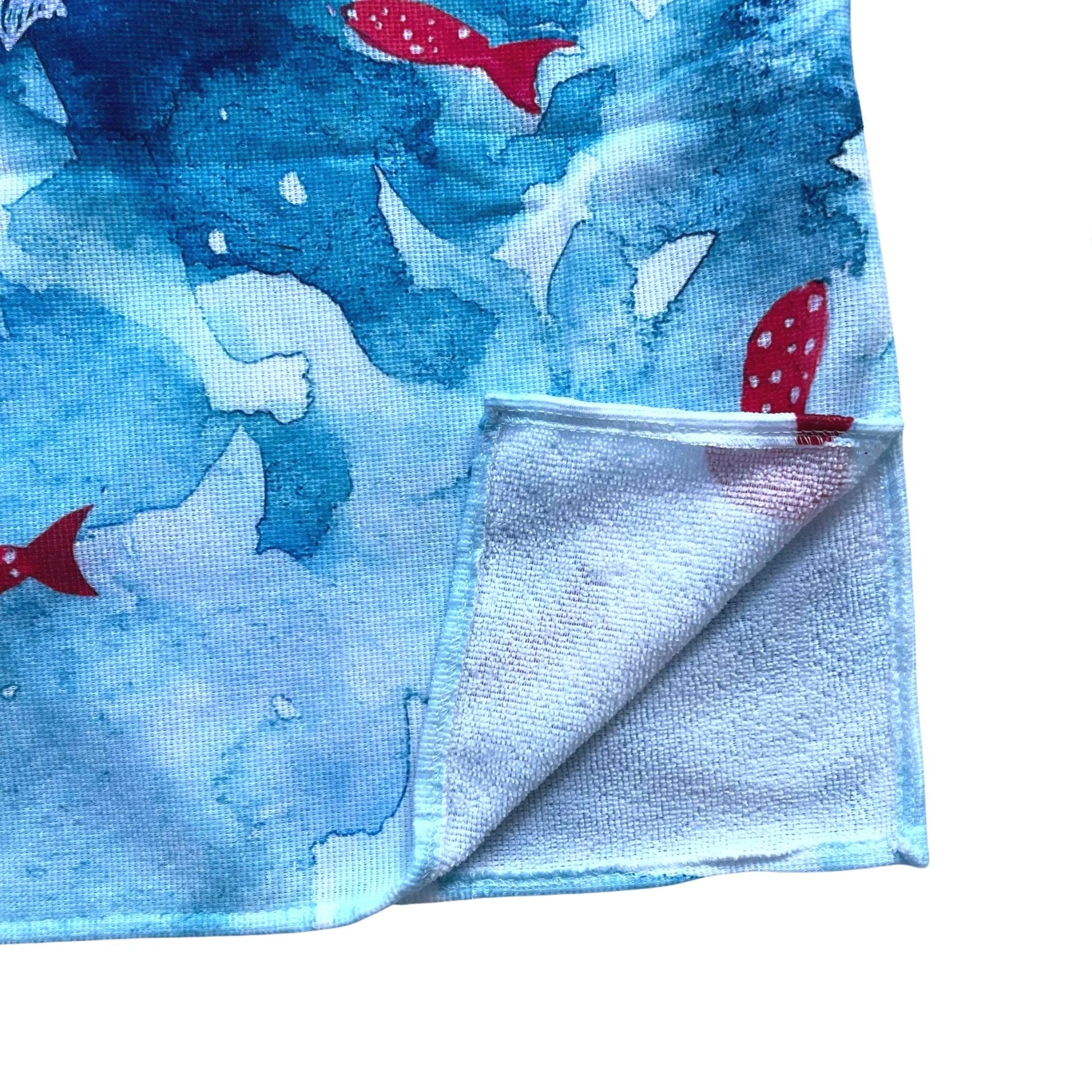 Adult Poncho Towel - Whale Aquarell - Dropbear Outdoors