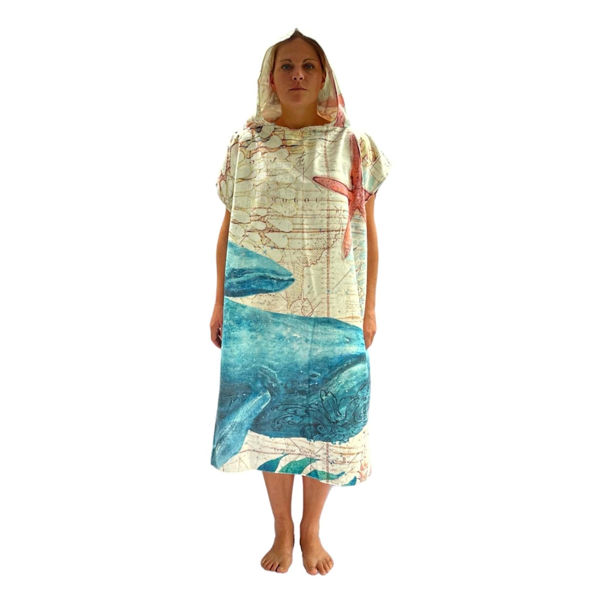 Adult Poncho Towel - Whale - Dropbear Outdoors