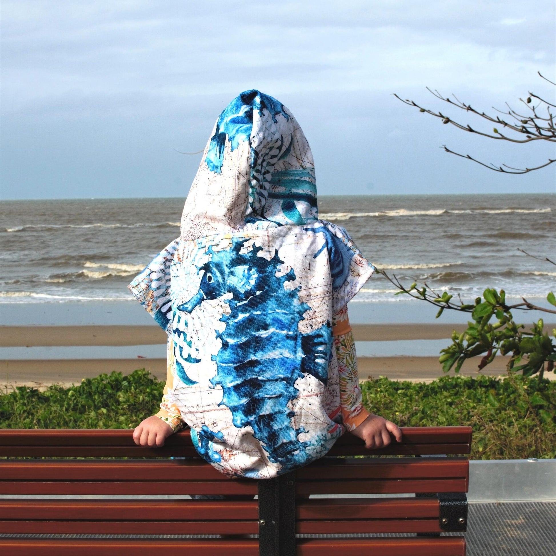 Kids Poncho Towel - Seahorse - Dropbear Outdoors