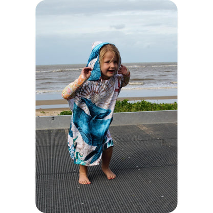 Kids Poncho Towel - Whale - Dropbear Outdoors
