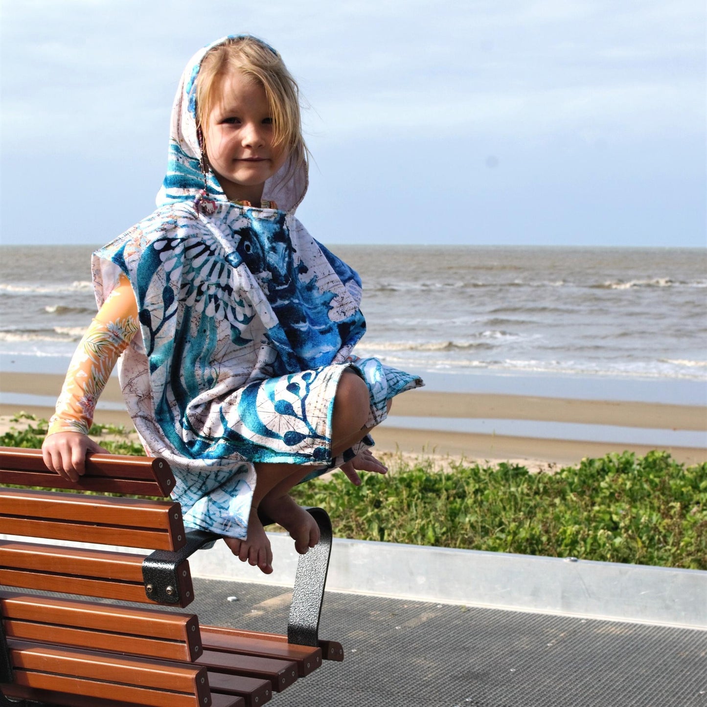 Kids Poncho Towel - Seahorse - Dropbear Outdoors