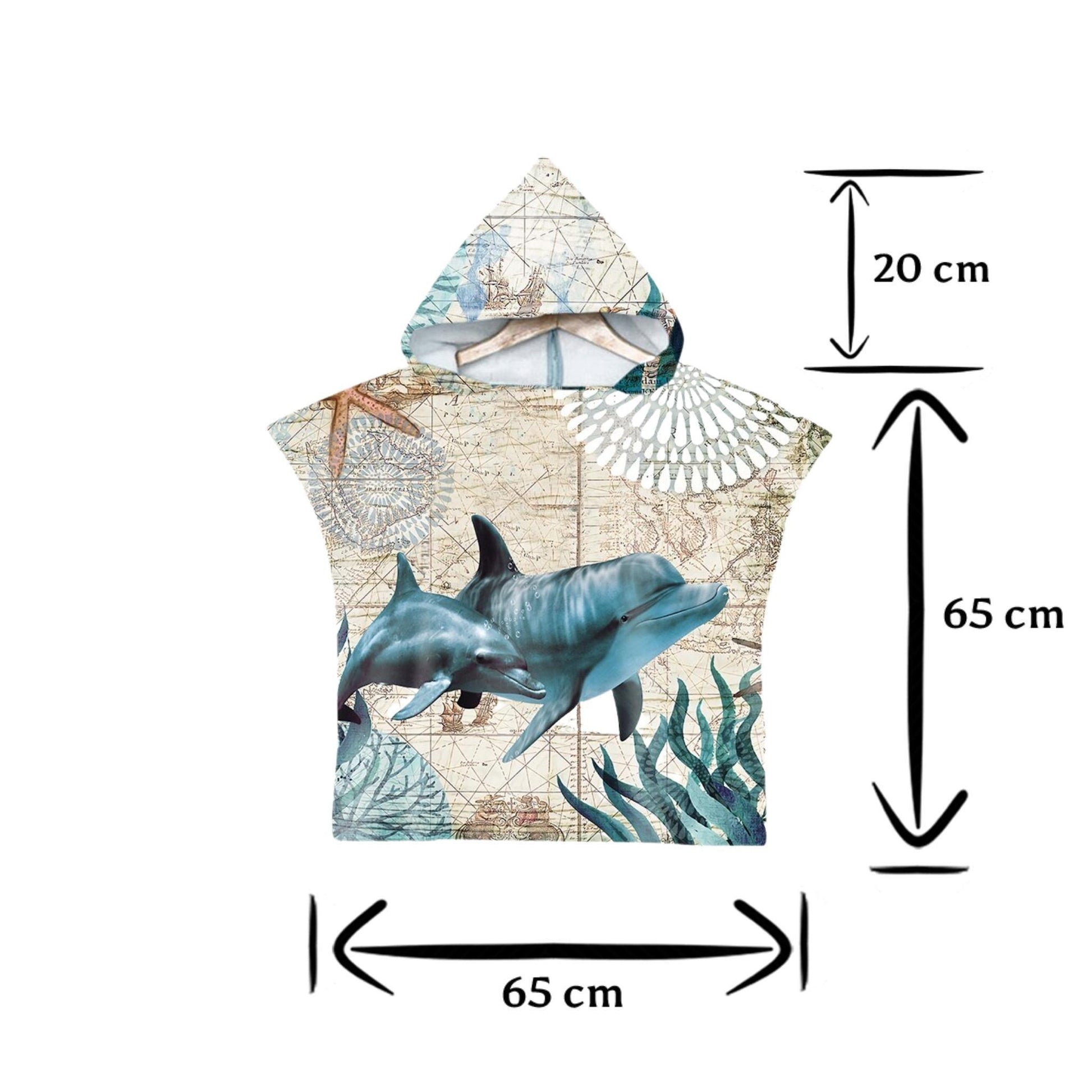 Kids Poncho Towel - Dolphin - Dropbear Outdoors