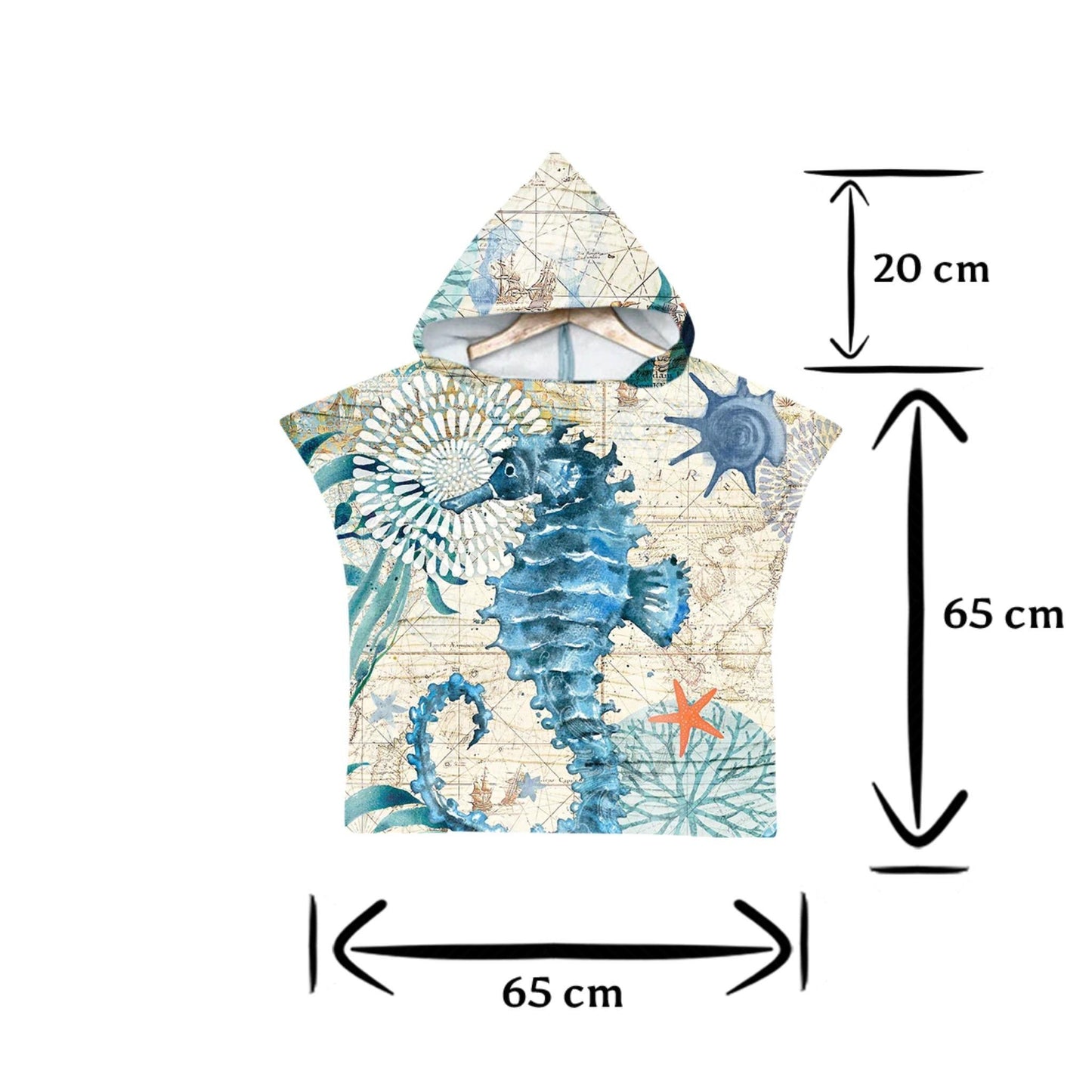 Kids Poncho Towel - Seahorse - Dropbear Outdoors