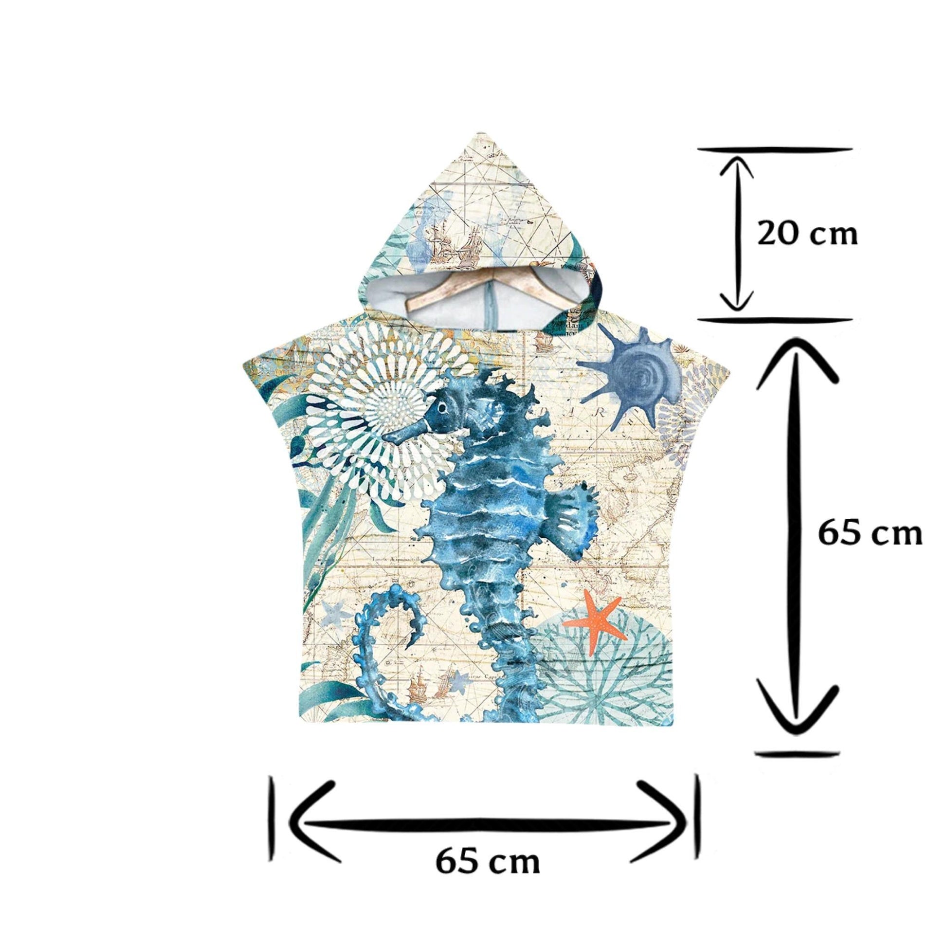 Kids Poncho Towel - Seahorse - Dropbear Outdoors