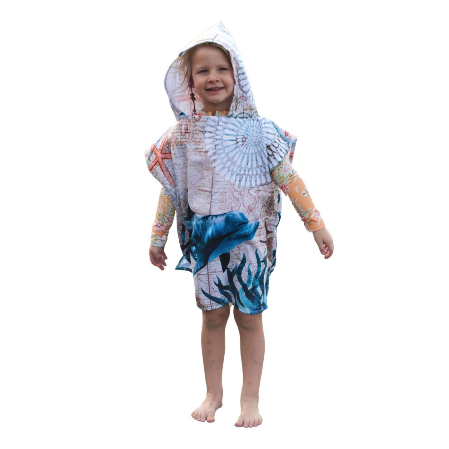 Kids Poncho Towel - Dolphin - Dropbear Outdoors