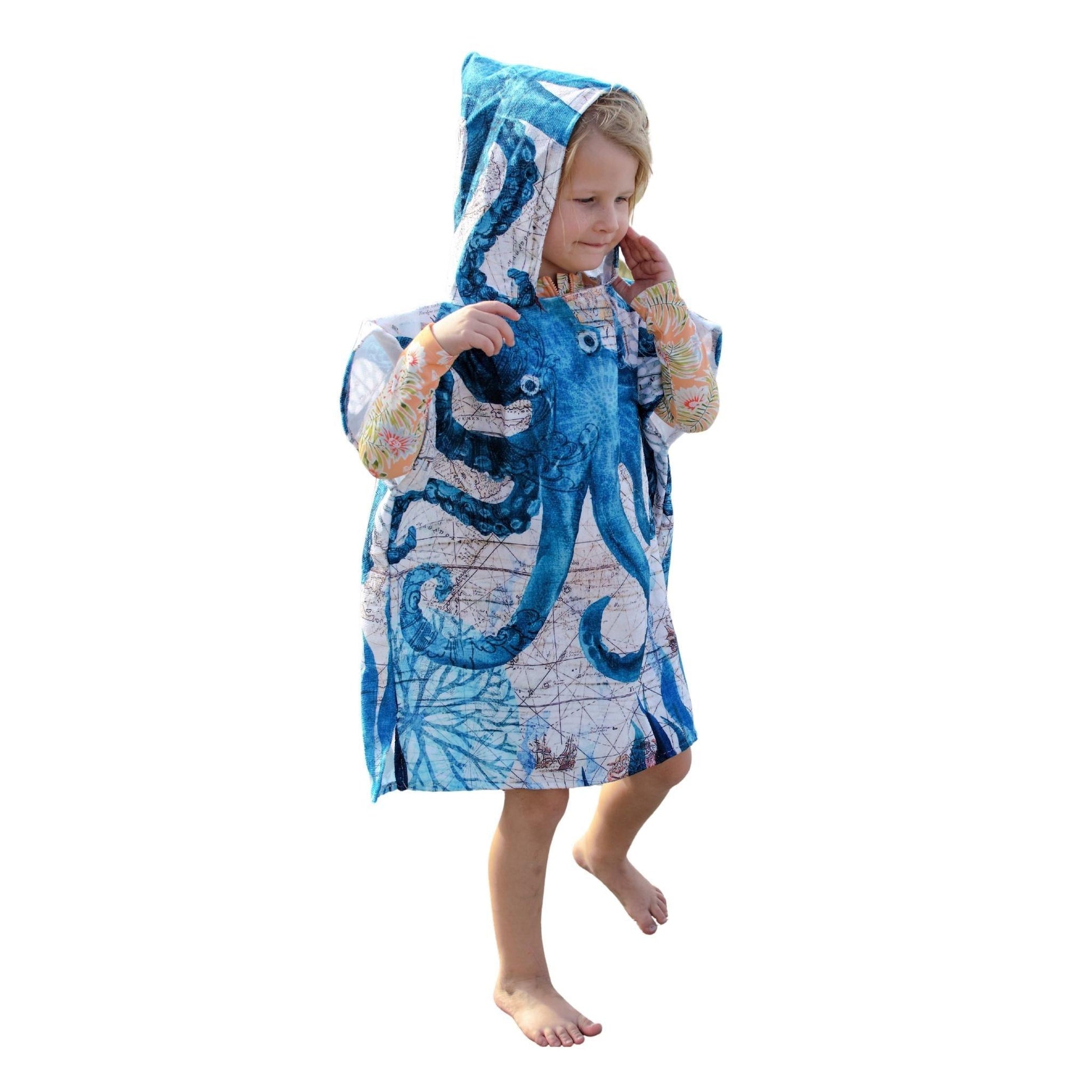 Kids Poncho Towel - Octopus - Dropbear Outdoors