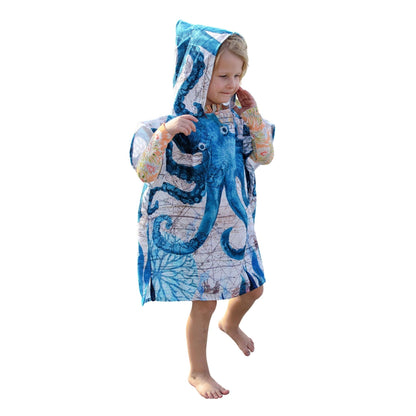 Kids Poncho Towel - Octopus - Dropbear Outdoors