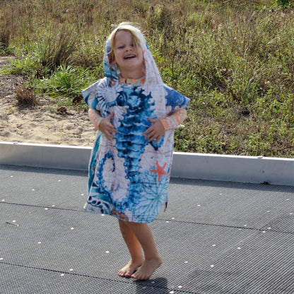 Kids Poncho Towel - Seahorse - Dropbear Outdoors