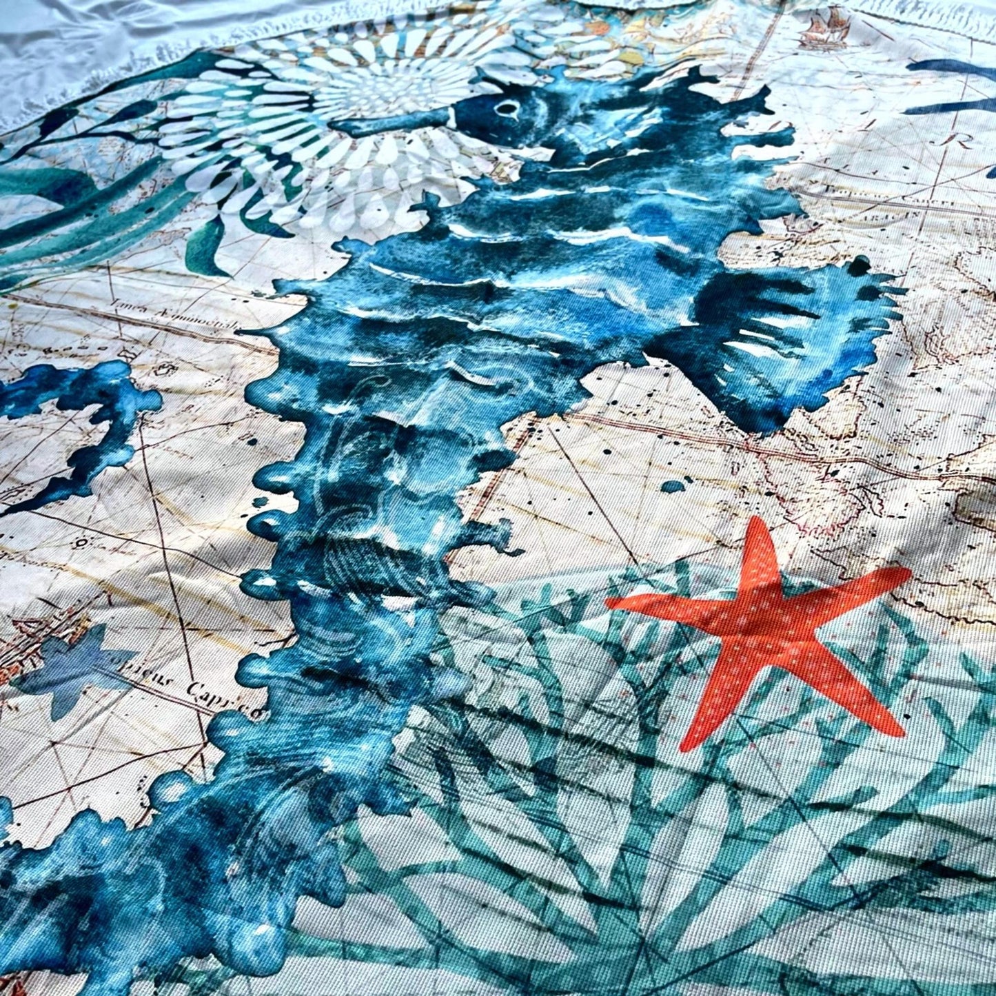 Round Beach Towel - Seahorse - Dropbear Outdoors