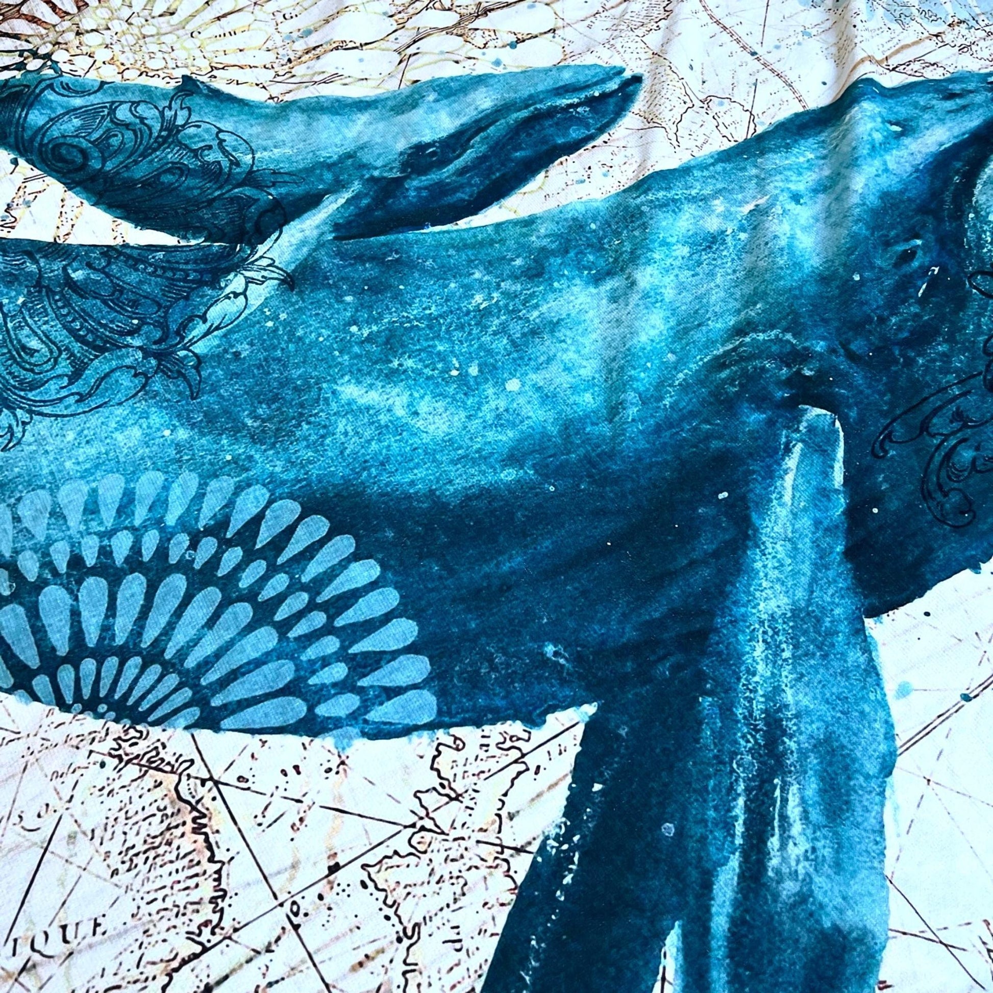 Round Beach Towel - Whale - Dropbear Outdoors