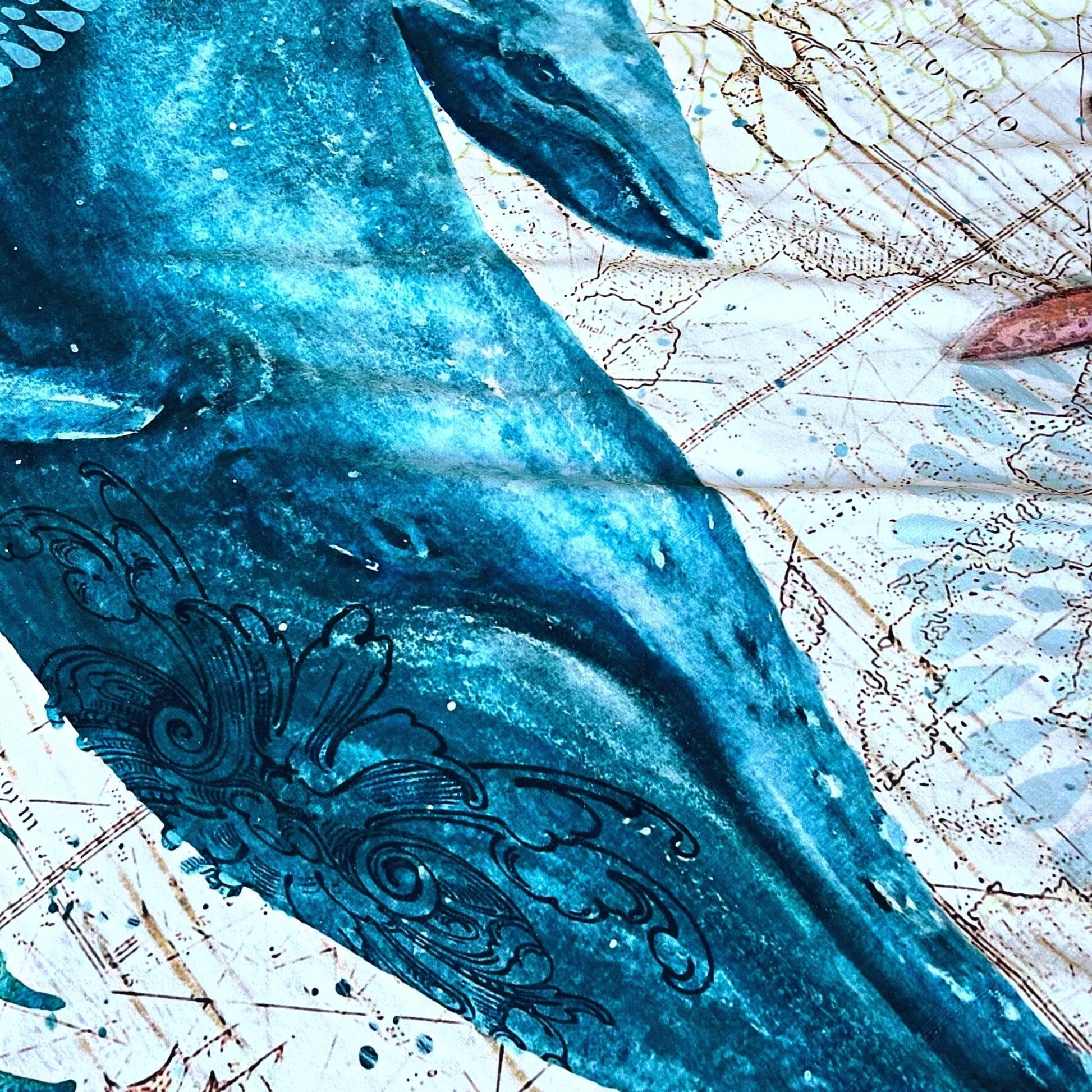 Round Beach Towel - Whale - Dropbear Outdoors