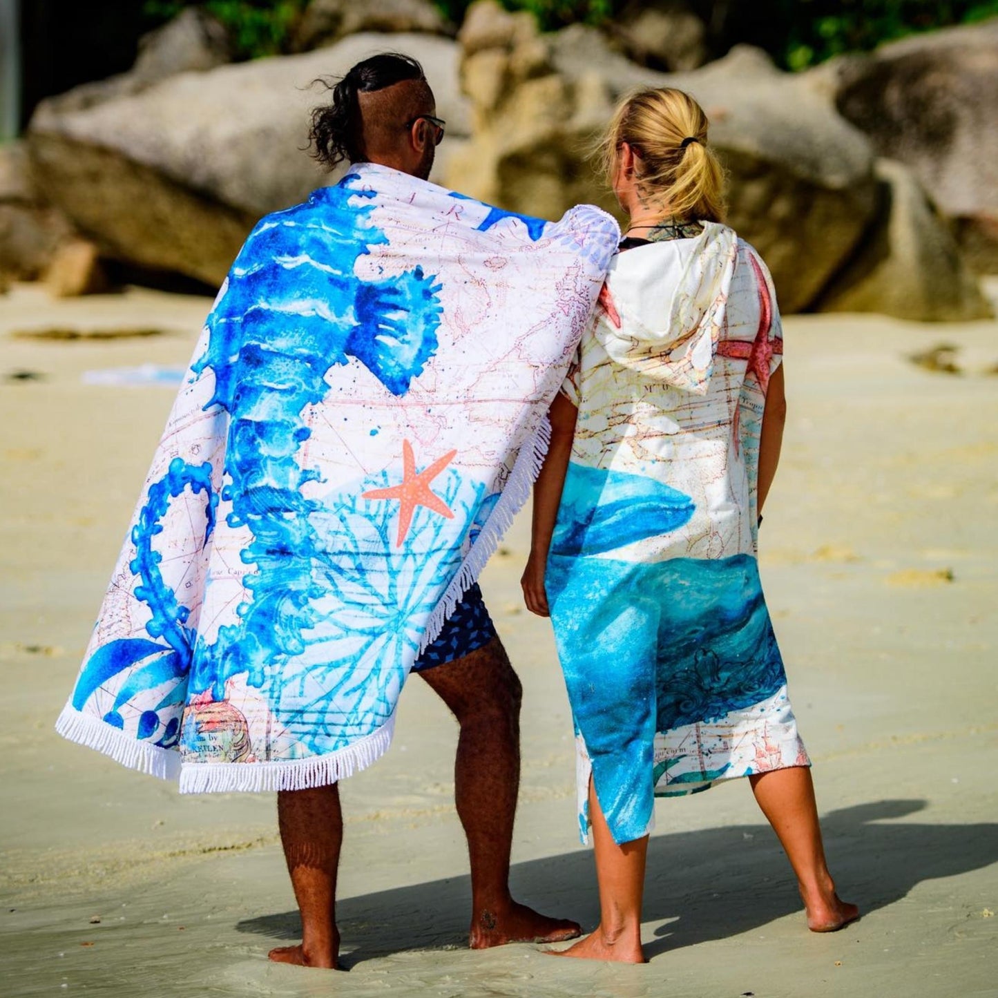 Adult Poncho Towel - Whale - Dropbear Outdoors